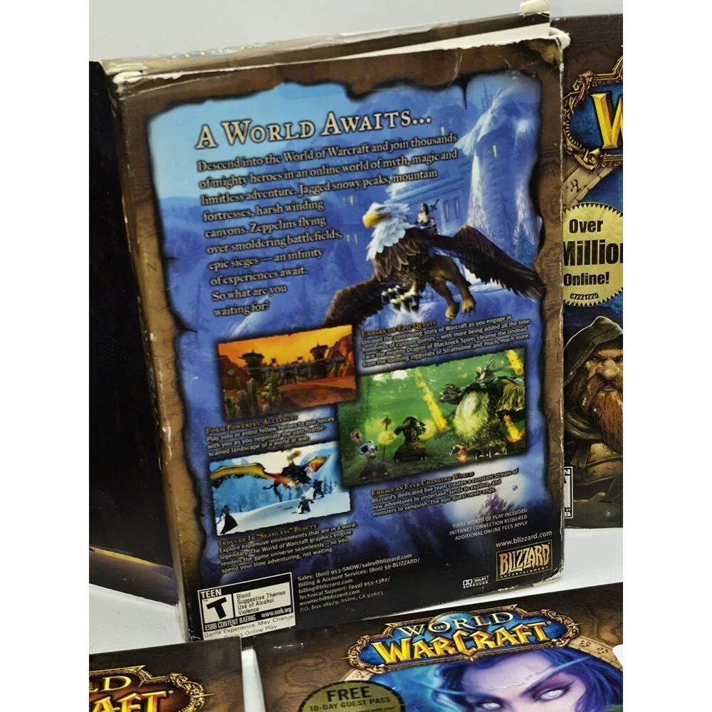 World of Warcraft PC 2004 Box Set 5 Discs Manual Trial Edition Blizzard Game Vtg